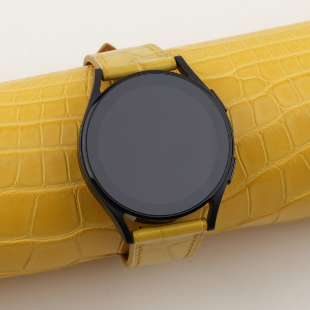 yellow alligator leather samsung watch band