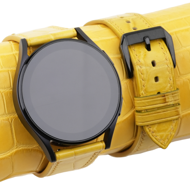 yellow alligator leather samsung watch band