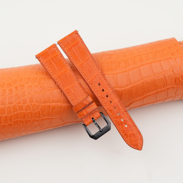 orange alligator leather samsung watch band