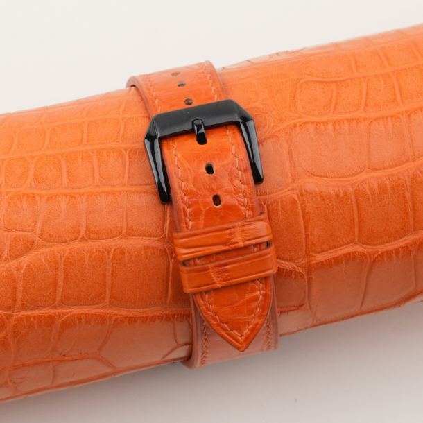 orange alligator leather samsung watch band