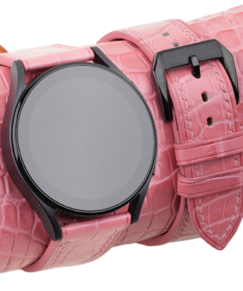 Pink Alligator Leather Samsung Watch Band