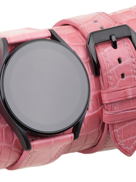 Pink Alligator Leather Samsung Watch Band