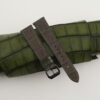 Olive Alligator Leather Samsung Watch Band