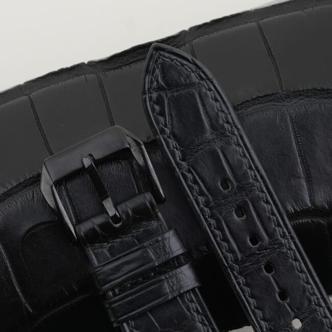 Black Alligator Leather Samsung Watch Band