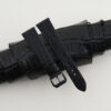 Vintage Black Alligator Round Scales Leather Samsung Watch Band