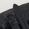 Vintage Black Alligator Round Scales Leather Samsung Watch Band