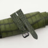 Vintage Green Alligator Round Scales Leather Samsung Watch Band