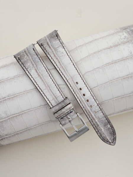 Grey Himalayan Alligator Leather Watch Strap