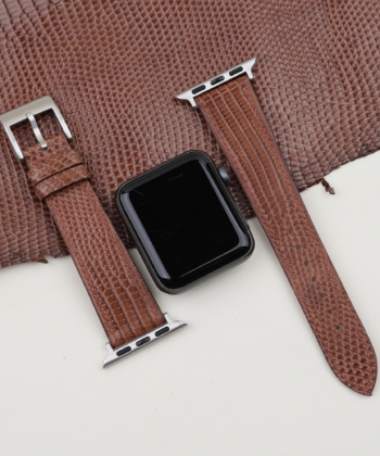 Chocolate Lizard Leather Apple Watch Band