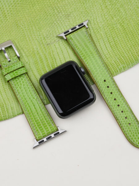 Light Green Lizard Leather Apple Watch Band