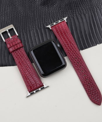 Red Lizard Leather Apple Watch Band