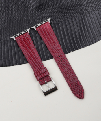 Red Lizard Leather Apple Watch Band