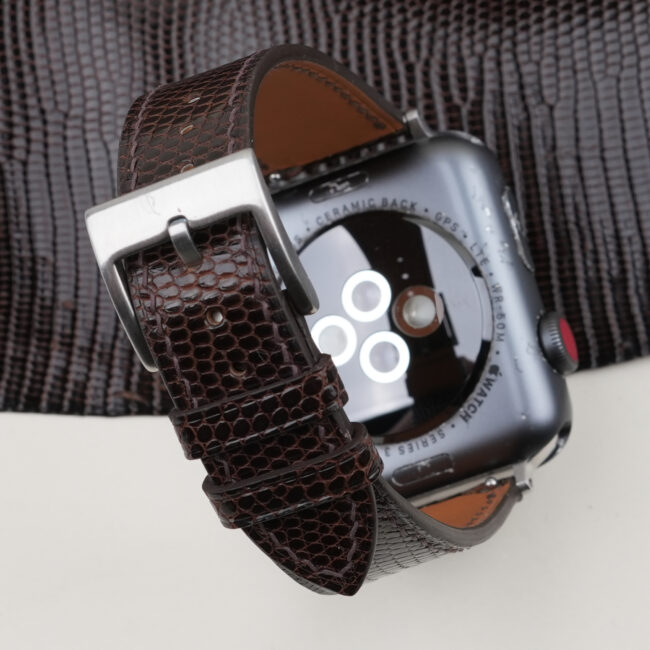 Dark Brown Lizard Leather Apple Watch Band