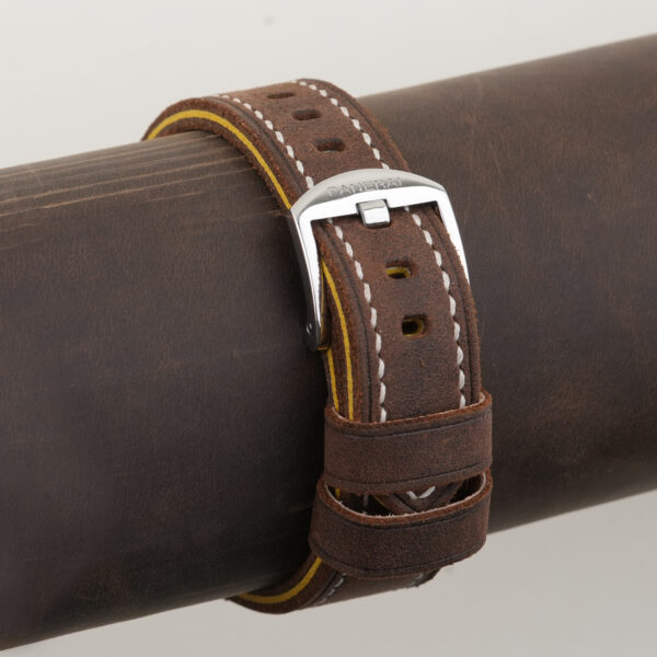 Handdn Black Vachetta Veg Leather Strap for Panerai Watch