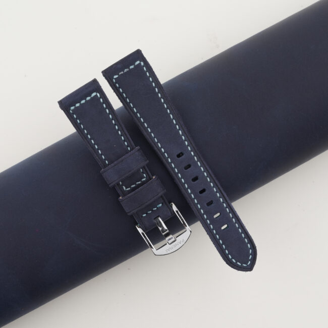 Blue Crazy Horse Leather Strap for Pam Watch