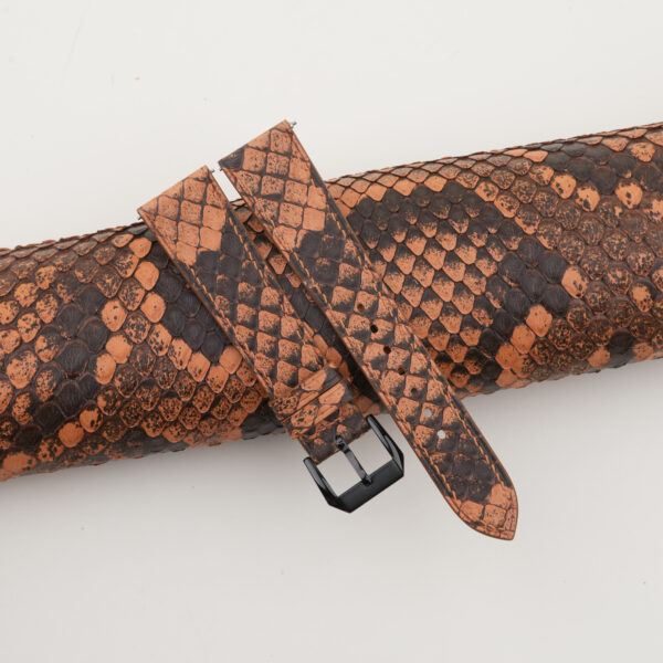 Handdn Orange Python Leather Apple Watch Band