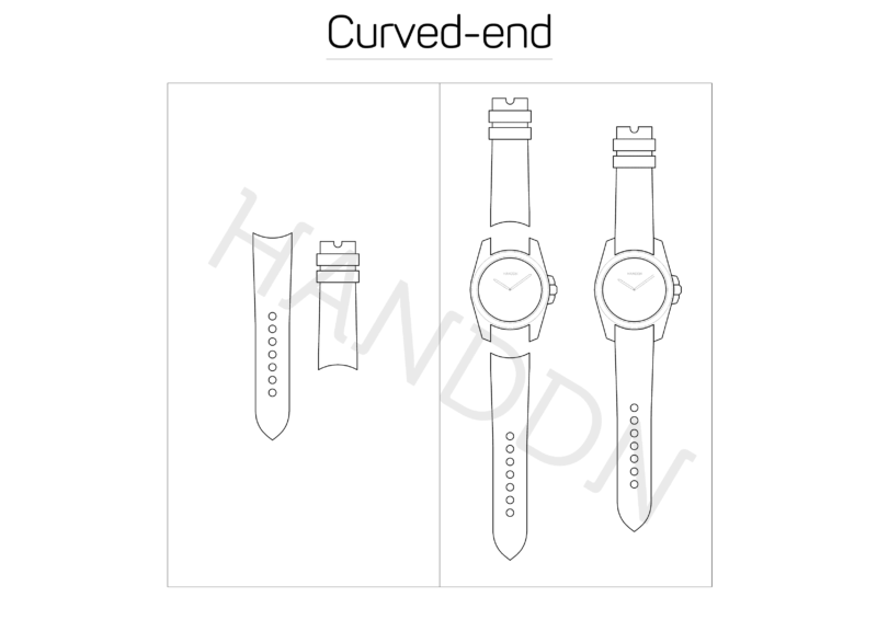 curved-end watch strap