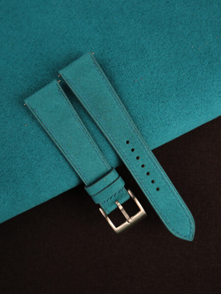 Aqua Blue Alcantara Watch Strap
