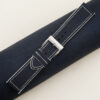 White Stitching Navy Babele Leather Watch Strap