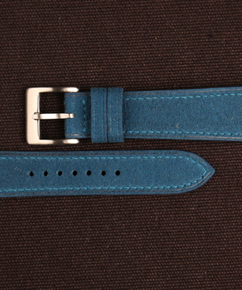 Dark Aqua Blue Alcantara Watch Strap 1