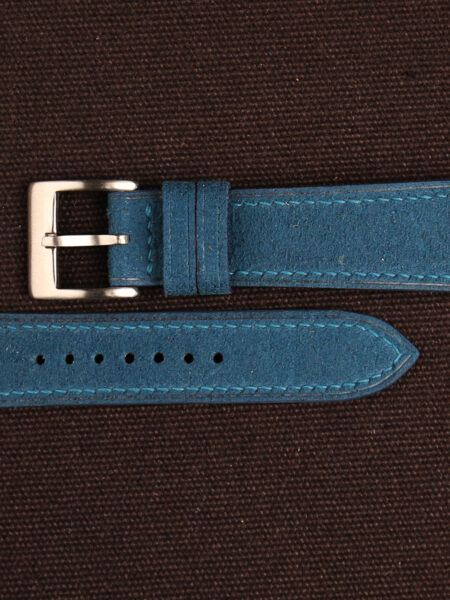 Dark Aqua Blue Alcantara Watch Strap 1