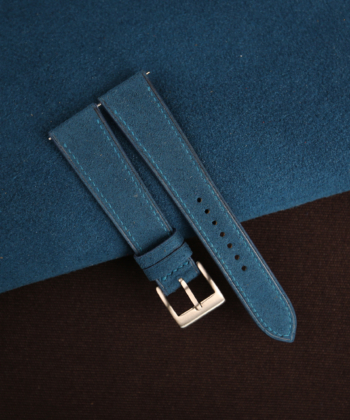 Dark Aqua Blue Alcantara Watch Strap