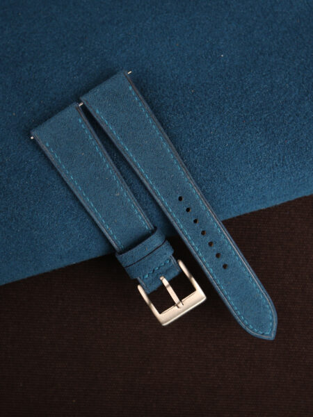 Dark Aqua Blue Alcantara Watch Strap