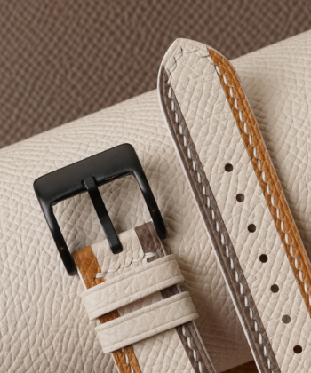 Triple Color Sesame Epsom Letaher Watch Strap