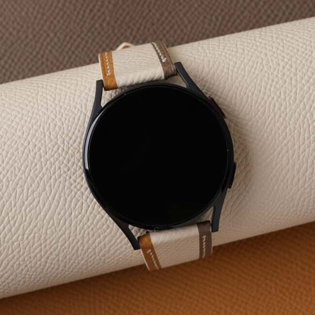 Tricolor Sesame Epsom Leather Samsung Watch Band
