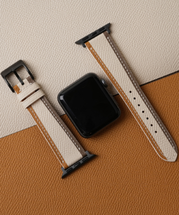 Tricolor Sesame Epsom Leather Apple Watch Band