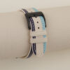 Tricolor Pearl White Epsom Leather Watch Strap