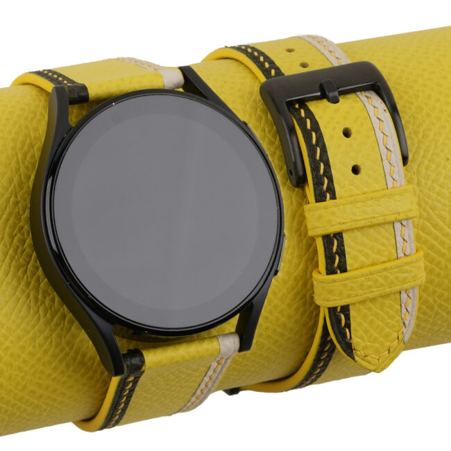 Tricolor Yellow Epsom Leather Samsung Watch Band