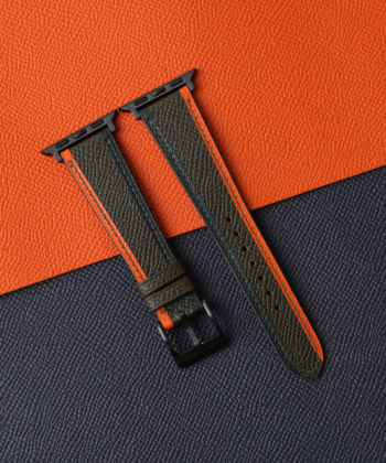 Tricolor Olive Epsom Leather Apple Watch Band