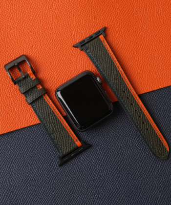 Tricolor Forset Epsom Leather Apple Watch Band