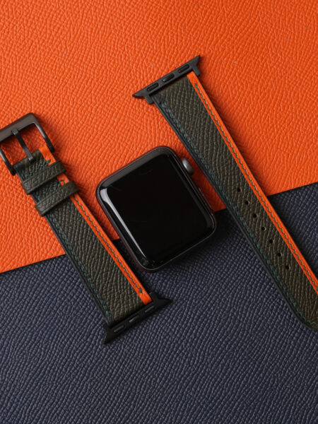 Tricolor Forset Epsom Leather Apple Watch Band