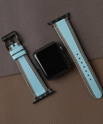 Tricolor Turquoise Epsom Leather Apple Watch Band