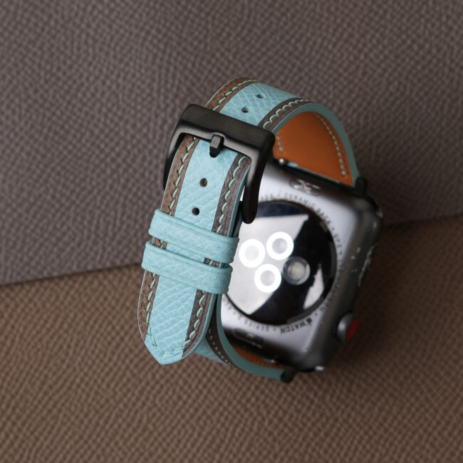 Tricolor Turquoise Epsom Leather Apple Watch Band