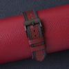 Tricolor Burgundy Epsom Leather Watch Strap