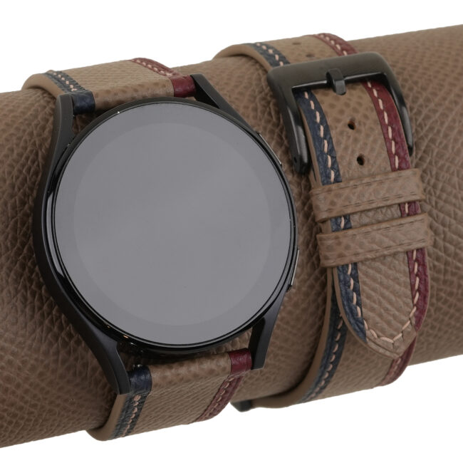 Tricolor Taupe Epsom Leather Samsung Watch Band