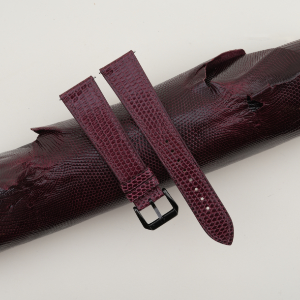 burgundy lizard leather samsung watch band