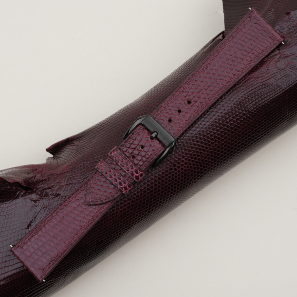 burgundy lizard leather samsung watch band