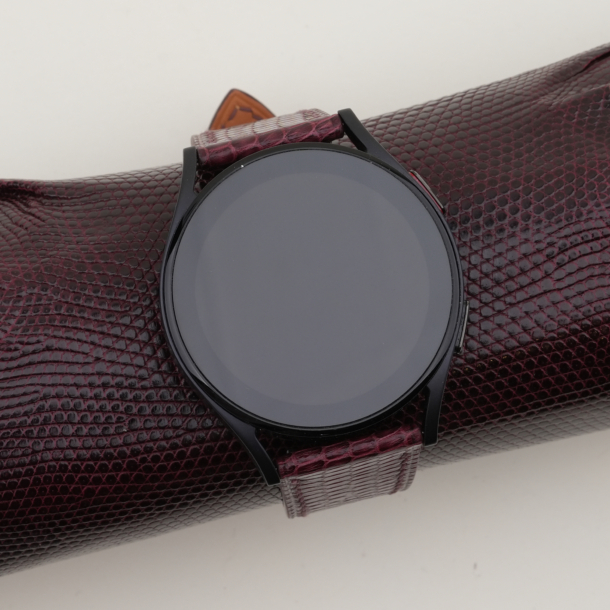 burgundy lizard leather samsung watch band