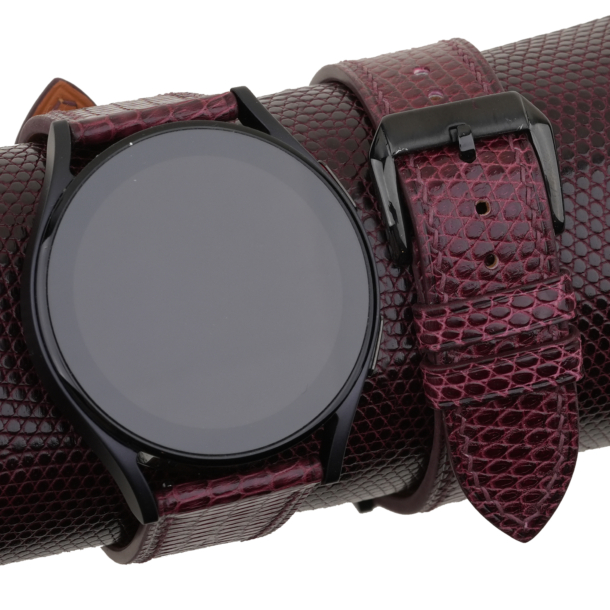 burgundy lizard leather samsung watch band