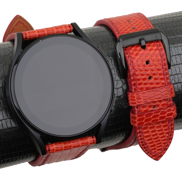 red lizard leather samsung watch band