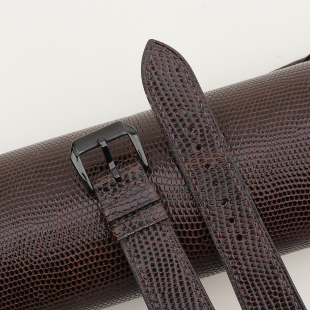 dark brown lizard leather samsung watch band