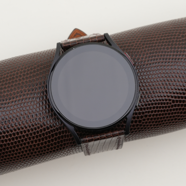 dark brown lizard leather samsung watch band