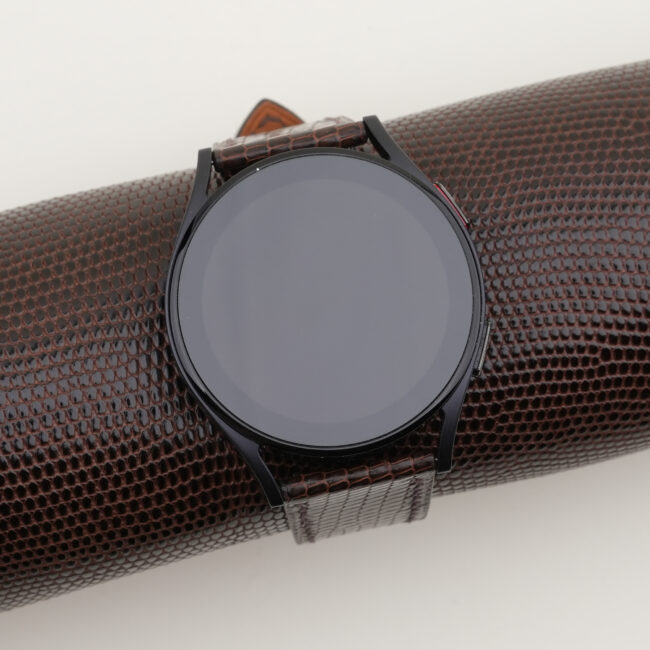 Dark Brown Lizard Leather Samsung Watch Band
