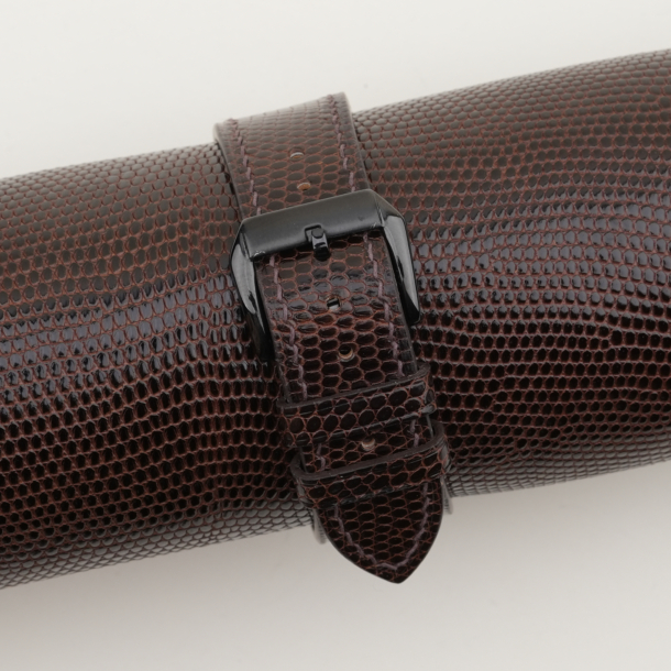 dark brown lizard leather samsung watch band