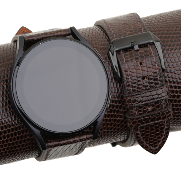 dark brown lizard leather samsung watch band