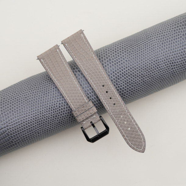 light grey lizard leather samsung watch band